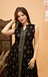 Women Floral Print Viscose Rayon Frontslit Kurta (Black)