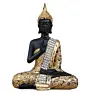 Handcrafted Decorative Meditating Buddha (Size - 17CmxGolden and BlackxPolyresin), 1 Lord Buddha Idol
