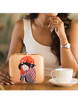 Women Cute Cat Lover Printed Clutch
