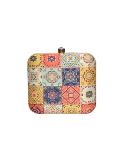 Women Multicolored Mandala Printed Clutch