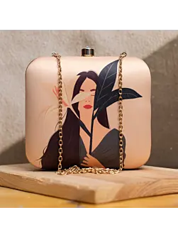 Woman And Flower Portrait Clutch