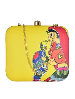 Woman Peacock Printed Clutch