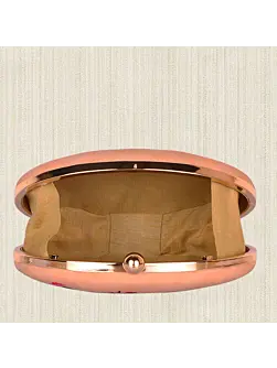 Women Oval Elephant Print Clutch