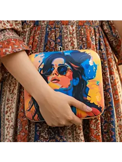 Women Multicolour Woman Portrait Clutch