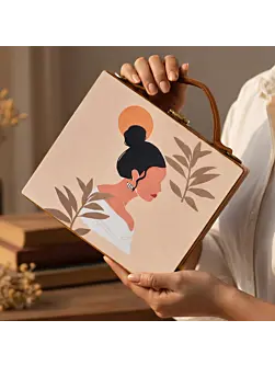 Women Black Bun Woman Printed Suitcase Style