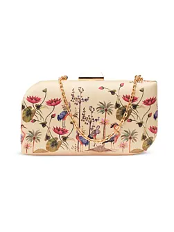 Woman Lotus Garden Royale Printed Clutch
