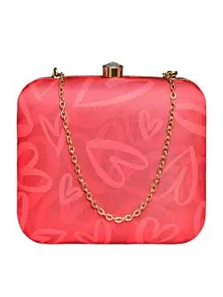 Women Red Hearts Valentine Clutch