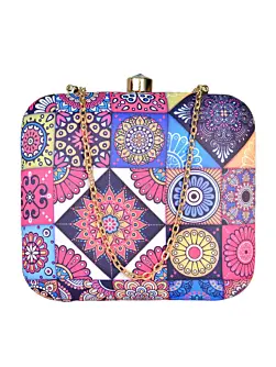 Women Multipattern Mandala Clutch