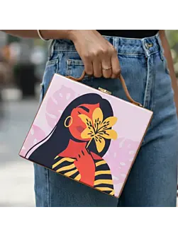 Women Yellow Flower Girl Clutch