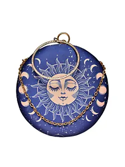 Women Sun-Moon Round Printed Clutch