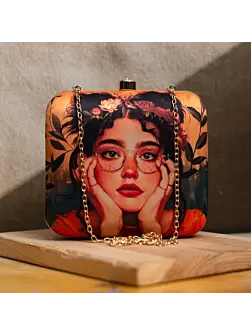 Enchanting Woman Portrait Clutch