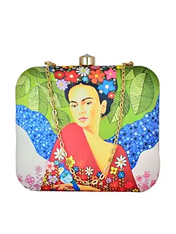 Women Red Dress Women Printed Clutch