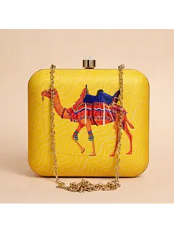 Women Camel Printed Clutch