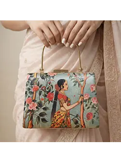 Women Traditional Women Portrait Printed Clutch