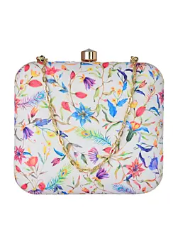 Women Multicolor Floral Print Clutch