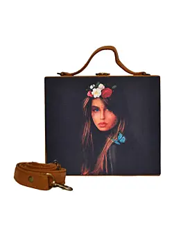 Women Native Blue Eyes Girl Clutch