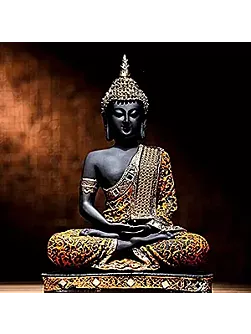Polyresin Sitting Buddha Idol Statue Showpiece for Homedecor