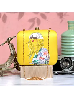 Woman Goggle Printed Clutch