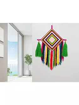 Handmade Colorful Woolen Kite Tassel Hanging for Home/Office/Hall Decoration (Pack of 1), Multi-Colour
