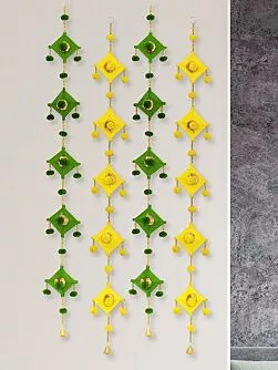 Decorative Woolen Kites Door and Wall Hanging Decor/Wall Hanging Decorative Hanging/Door Hanging/Home Decor/Home Furnishing/Diwali Gift - Pack of 10, 38 Inches Each