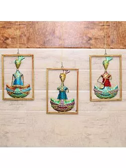 Handpainted Iron Tribal Musicians sardar frame Decorative Gift Item Showpiece for Home Decor