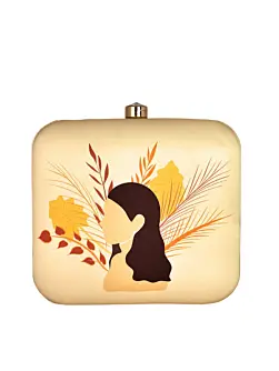 Women Elegant Woman Portrait Printed Clutch