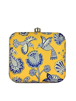 Women Blue Floral Printed Clutch