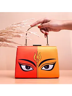 Multicoloured Durga Festival Printed Clutch