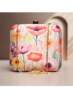 Women Multicoloured Floral Printed Clutch