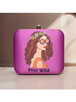 Women Boho Girl Printed Clutch