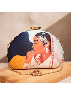 Women Mughal Queen Printed Clutch