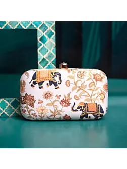 Women Elephant Printed Clutch