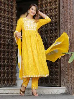Embroidered Kurta set for Women Party Wear