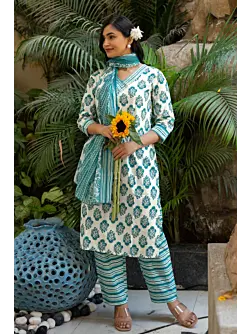 Indian cotton kurta set USA, salwar kameez online USA, Ethnic Wear Readymade Suit