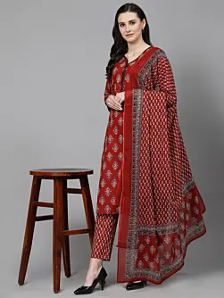 Anarkali Salwar Kameez, Women Cotton Readymade 3 Piece Suit ,Plus Size Kurta Sets