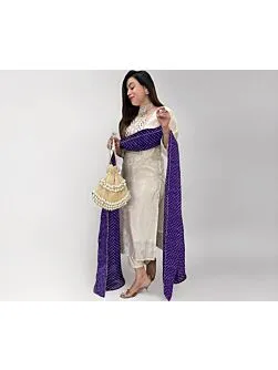 Women's Rayon Plus Size Viscose Embroidered Straight Kurta with Pant & Dupatta Set ,Bandhani/Leheriya Ethnic Suit |