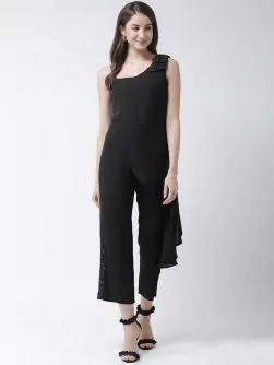 Women Black Solid Basic Jumpsuit