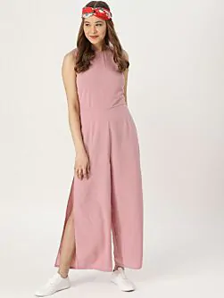 Pink Solid Basic Jumpsuit