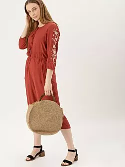 Women Rust Red Solid Culotte Jumpsuit