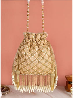 Golden Sequin embellish Evening Party Wear Potli