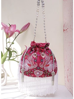 Peacock Handwork Stylish Bridal Potli bag