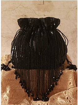 Black Beaded stylish Women Potli Bag