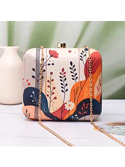 Woman Abstract Floral Modern Printed Clutch