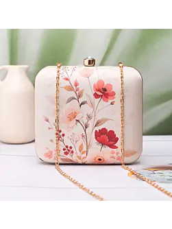 Woman Soft Pastel Floral Portrait Clutch