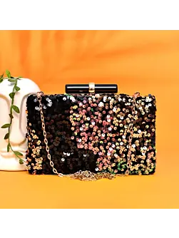 Woman Multi-colored Sequins Clutch
