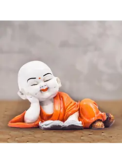 Polyresin Resting Laughing Cute Baby Buddha Statue