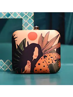 Woman Leopard Lady Printed Clutch