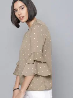 Women Taupe Printed Top