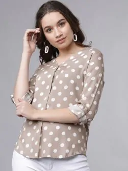 Women Brown Printed Top