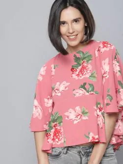 Women Pink Printed Top
